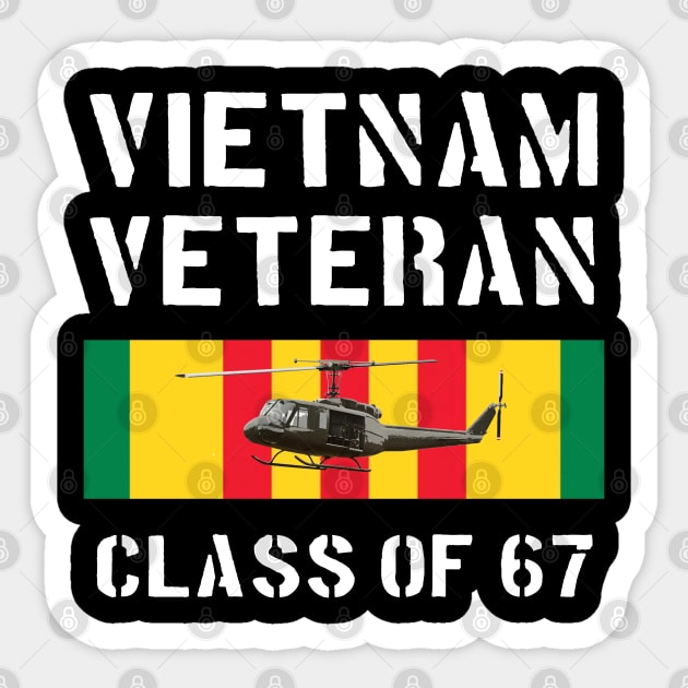 Vietnam Veteran Huey Helicopter Ribbon Sticker by Dirty Custard Designs 